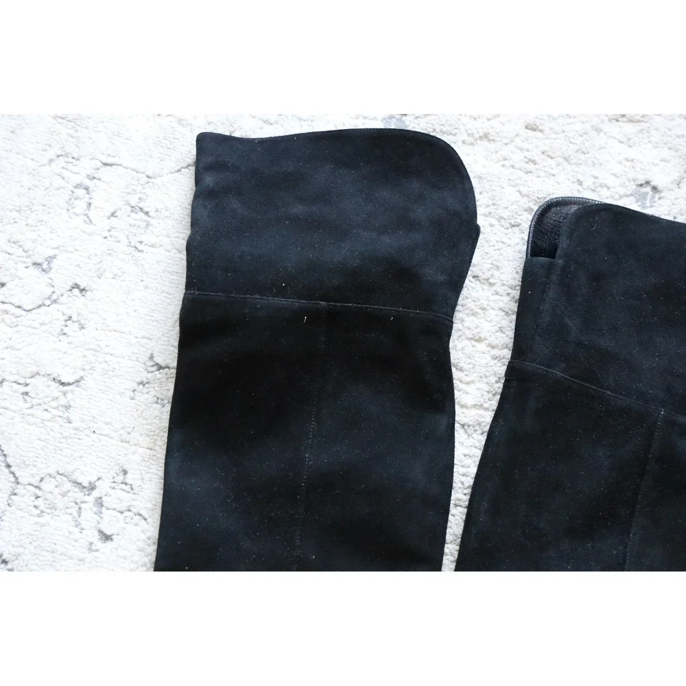 Jimmy Choo Black Suede Over The Knee Stiletto Boots Size‎ 34